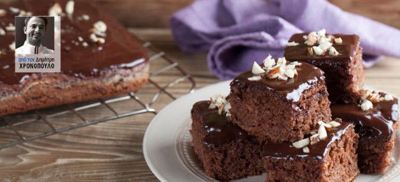 Κέικ σοκολάτα με φουντούκια & γλάσο σοκολάτας από τον Δημήτρη Χρονόπουλο