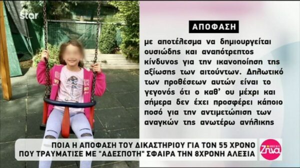 Η απόφαση του δικαστηρίου για τον 55χρονο που τραυμάτισε την 8χρονη Αλεξία