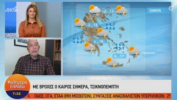 Ο καιρός της Τσικνοπέμπτης από τον Τάσο Αρνιακό