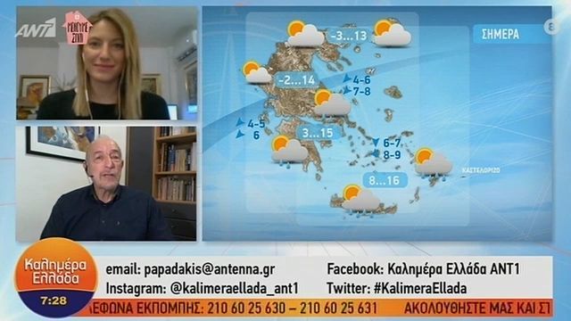 Η πρόγνωση του καιρού από τον Τάσο Αρνιακό