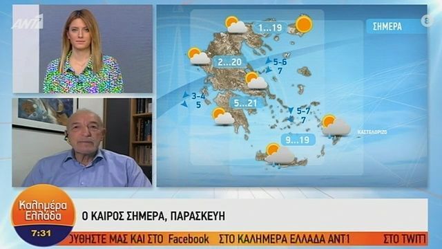 Η πρόγνωση του καιρού από τον Τάσο Αρνιακό