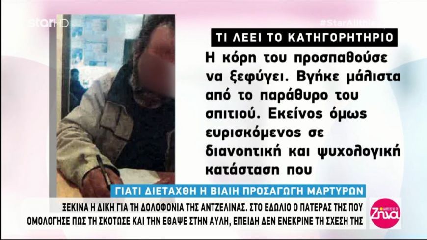 Ξεκινά η δίκη για τη δολοφονία της 28χρονης  Αντζελίνας που σκότωσε ο πατέρας της