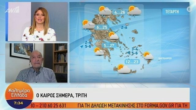 Η σημερινή πρόγνωση του καιρού από τον Τάσο Αρνιακό