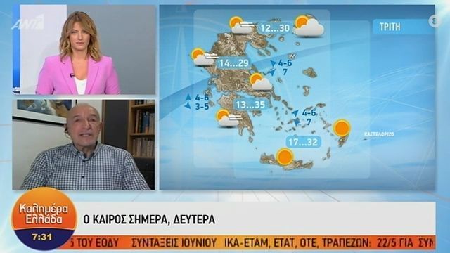 Η πρόγνωση του καιρού της Δευτέρας από τον Τάσο Αρνιακό