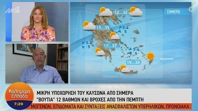 Η πρόγνωση του καιρού της Τρίτης  από τον Τάσο Αρνιακό