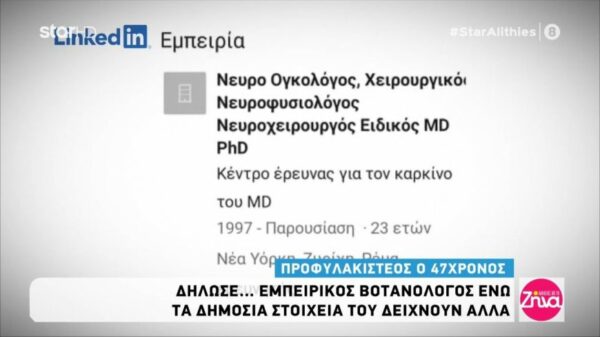 Οι ψεύτικες ιδιότητες τις οποίες είχε καταχωρήσει στην διαδικτυακή επαγγελματική του ταυτότητα ο ψευτογιατρός