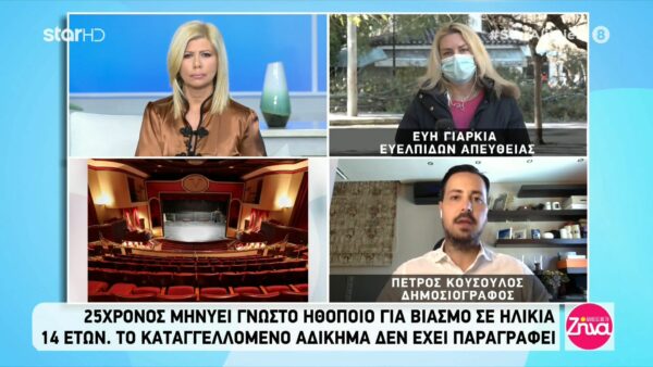 Νέα μήνυση 25χρονου σε  γνωστό ηθοποιό για βιασμό όταν ήταν 14 ετών