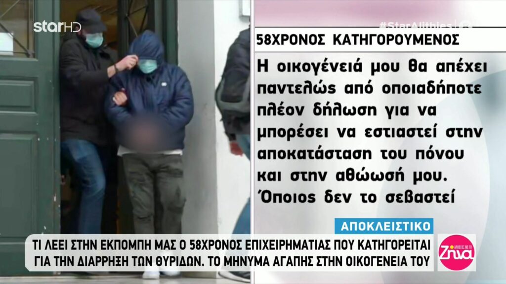 58χρονος επιχειρηματίας που κατηγορείται για τη διάρρηξη των θυρίδων: Η γυναίκα μου και τα παιδιά μου κατασπαράζονται…