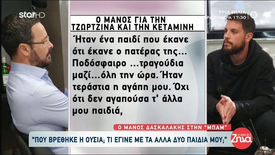 Η εξομολόγηση του Μάνου Δασκαλάκη για την 9χρονη Τζωρτζίνα:  Η Τζωρτζίνα ήταν  ο έρωτας της ζωής μου. Ήταν το παιδί μου. Με μεγάλωσε, με έκανε άντρα…