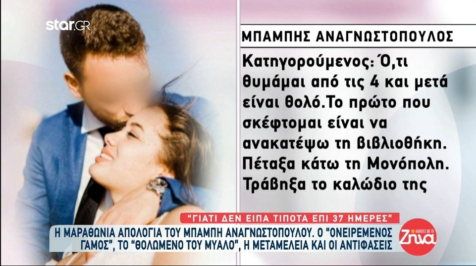 Ανατριχίλα από τη  δεκάωρη απολογία του Μπάμπη Αναγνωστόπουλου – «Ήταν η γυναίκα της ζωής μου»