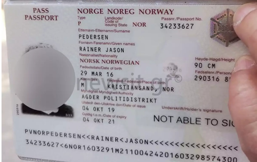 Με αυτό το όνομα ταξίδεψε ο 6χρονος στην Νορβηγία – Το διαβατήριο Ράινερ που είχε λήξει