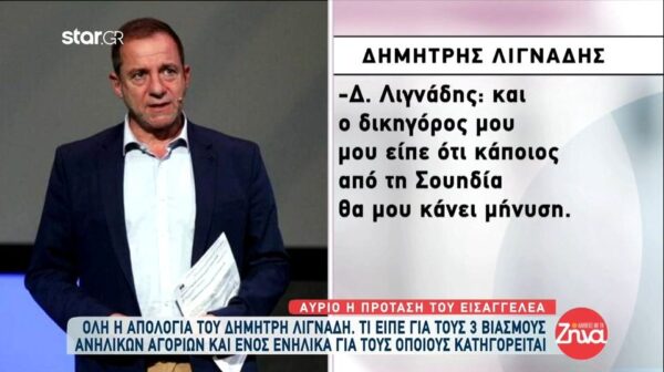 Αύριο η πρόταση του εισαγγελέα για τον Δημήτρη Λιγνάδη- Mπορεί να ξέφυγα αλλά βιαστής δεν υπήρξα ποτέ