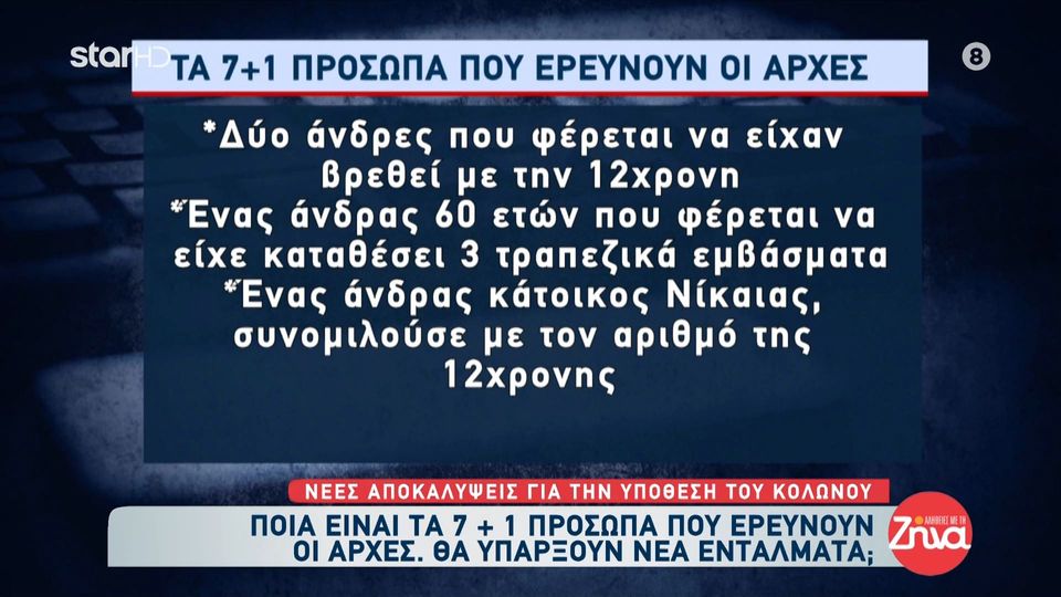 Υπόθεση Κολωνού: Αυτά είναι τα 7 + 1 πρόσωπα που ερευνούν οι αρχές