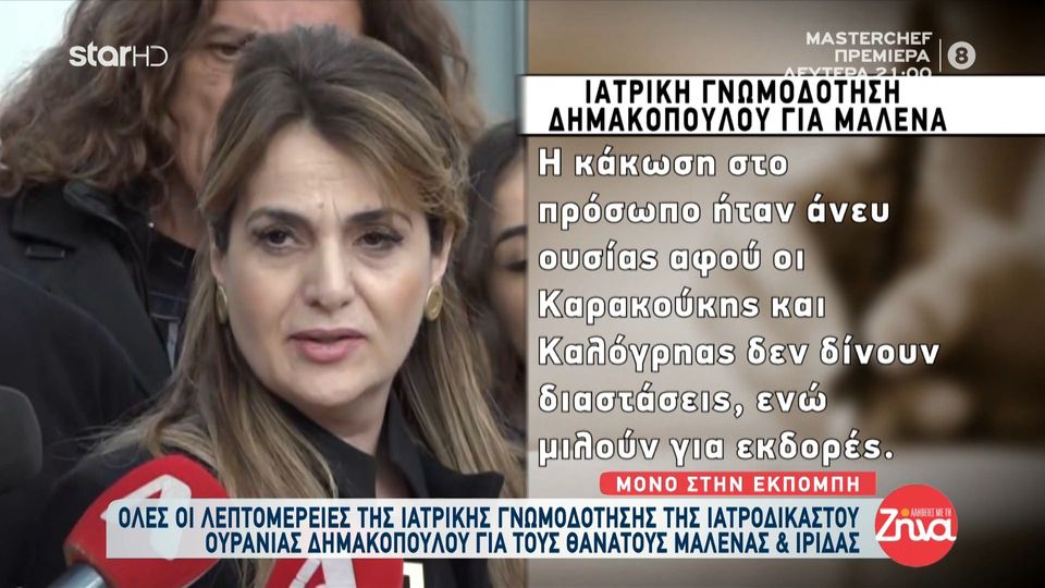 Ντοκουμέντο από τις “Αλήθειες με τη Ζήνα”: Η ιατρική γνωμοδότηση της Ουρανίας Δημακοπούλου για Μαλένα