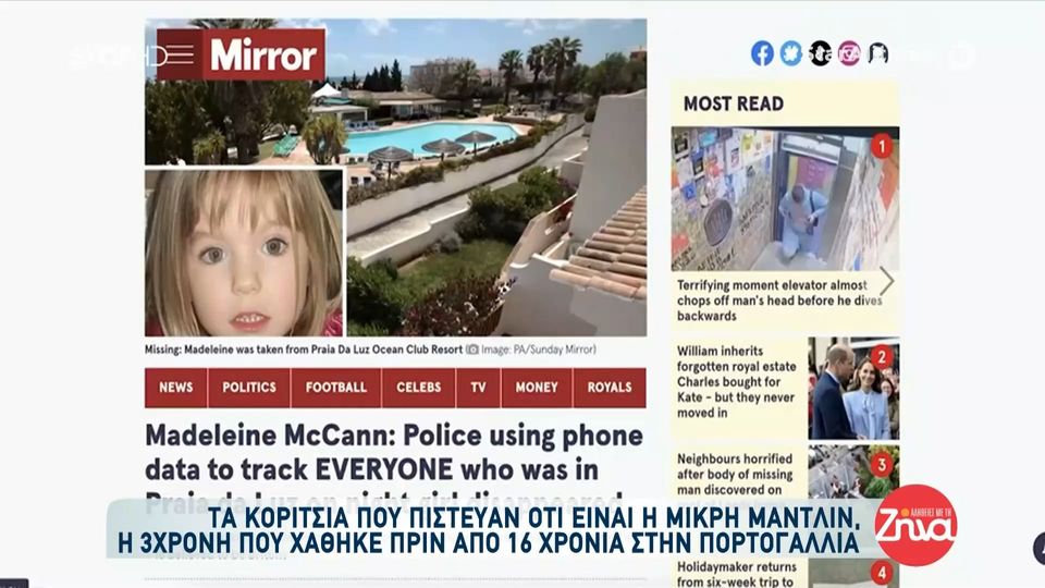 H ιστορία των  κοριτσιών που υποστήριζαν ότι είναι η μικρή Μαντλίν, η 3χρονη που εξαφανίστηκε πριν από 16 χρόνια στην Πορτογαλία