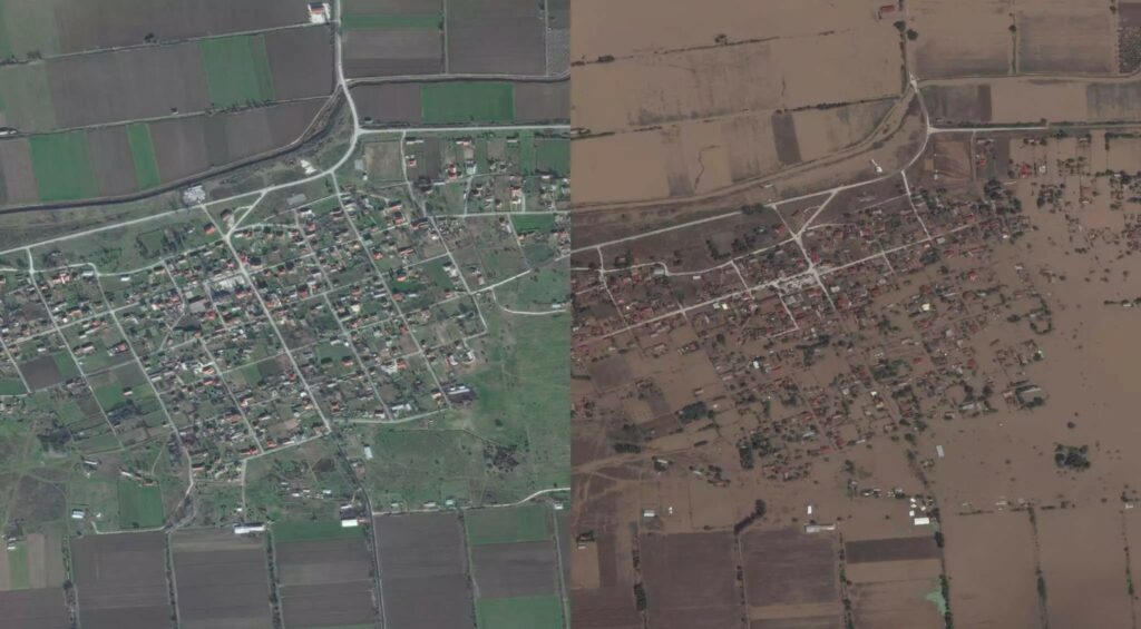 Κακοκαιρία – Καρδίτσα: Aποκαδιωτικές εικόνες από το πριν και μετά τις πλημμύρες στα χωριά