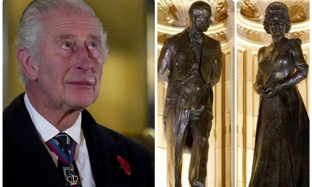 Συγκίνηση για τον βασιλιά Κάρολο στα αποκαλυπτήρια αγαλμάτων των γονιών του στο Royal Albert Hall