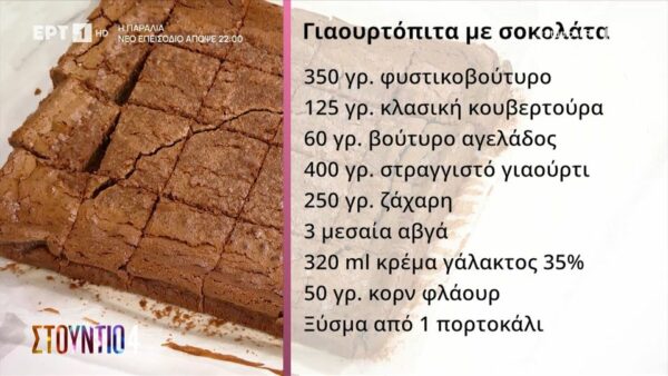 Γιαουρτόπιτα με Σοκολάτα