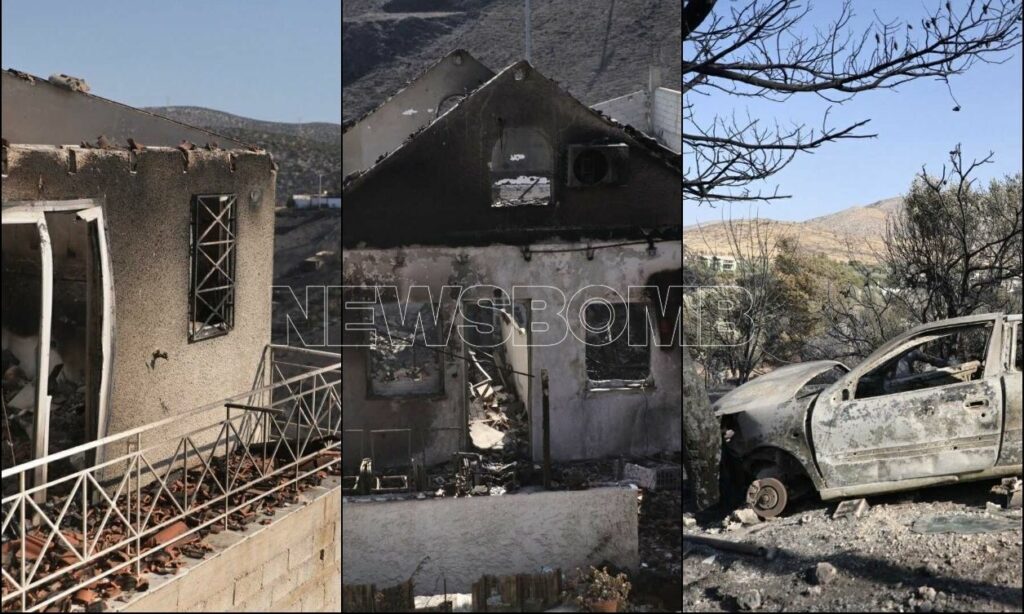 Φωτιά στην Κερατέα: Η φρίκη της πύρινης λαίλαπας μέσα σε φωτογραφίες – Σπίτια και όνειρα έγιναν στάχτη μέσα σε μια στιγμή