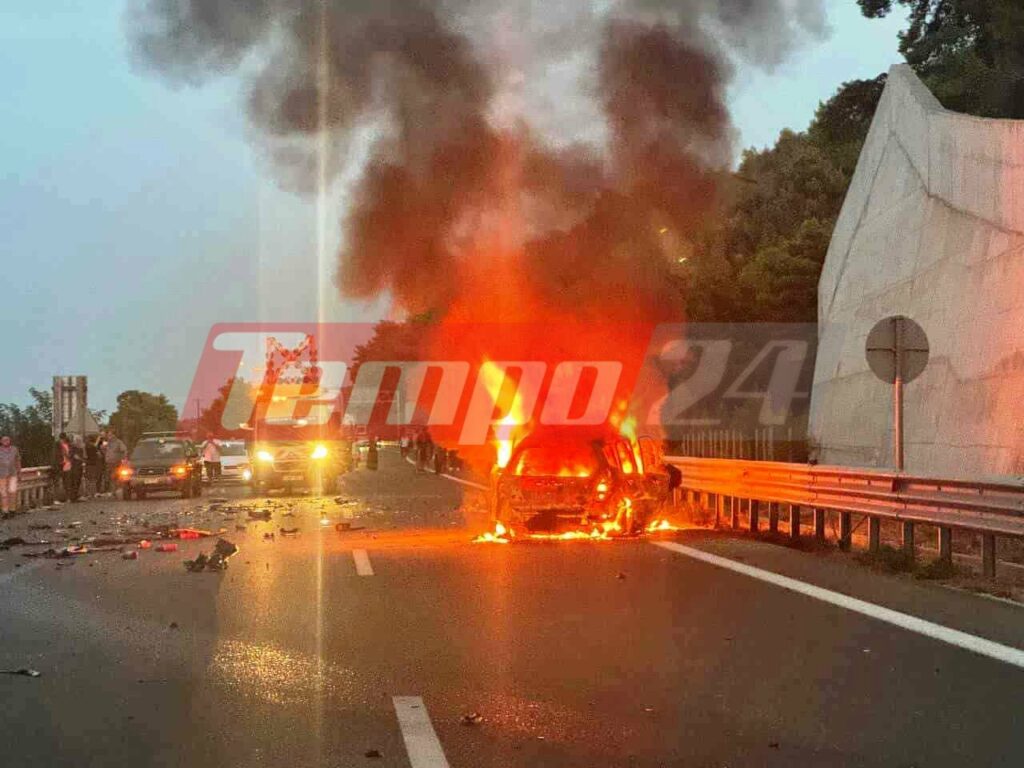 Φρικτό τροχαίο στην Αχαΐα: Αυτοκίνητο τυλίχθηκε στις φλόγες έπειτα απο σφοδρή σύγκρουση – Απανθρακώθηκε ο οδηγός