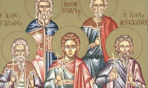 Oι Άγιοι Ακίνδυνος, Αφθόνιος, Πηγάσιος, Ελπιδηφόρος και Ανεμπόδιστος εορτάζουν στις 02 Νοεμβρίου