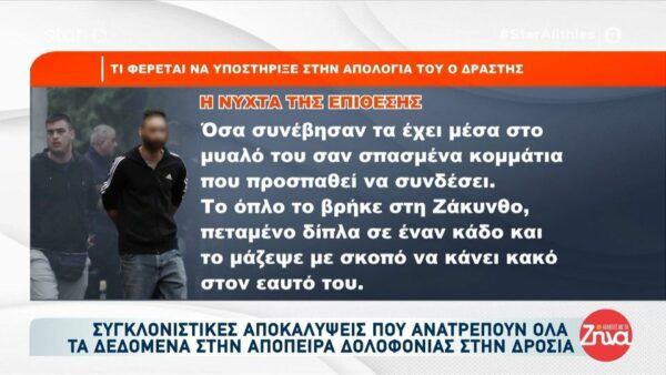 Απόπειρα ανθρωποκτονίας στη Δροσιά: Πού βρήκε το όπλο ο δράστης και όλα όσα είπε στην απολογία του