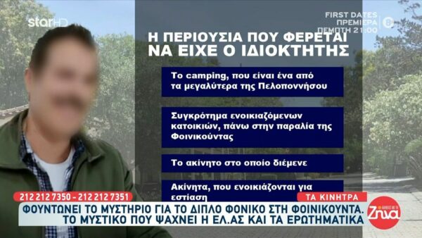Διπλό φονικό στη Φοινικούντα-Η περιουσία του ιδιοκτήτη του κάμπινγκ, οι κληρονόμοι της διαθήκης και τι ερευνά η ΕΛ.ΑΣ