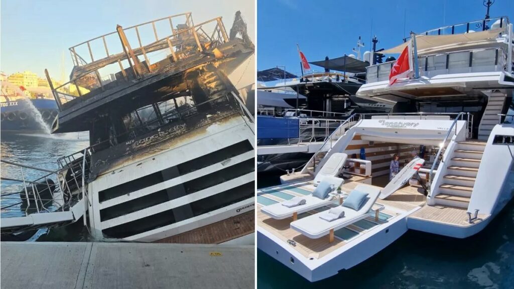 Αυτό είναι το σκάφος των 25 εκατ. που κάηκε στον Πειραιά (+video)