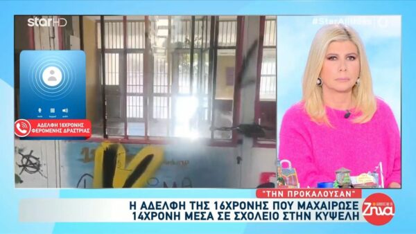 Αδερφή 16χρονης που μαχαίρωσε 14χρονη μέσα στο σχολείο: «Η αδερφή μου δεν είναι βίαιη σαν άνθρωπος, απλά την προκαλούν»