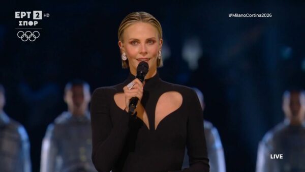 Χειμερινοί Ολυμπιακοί Αγώνες 2026 | Η εκθαμβωτική Σαρλίζ Θερόν έστειλε μήνυμα ειρήνης με λόγια του Νέλσον Μαντέλα