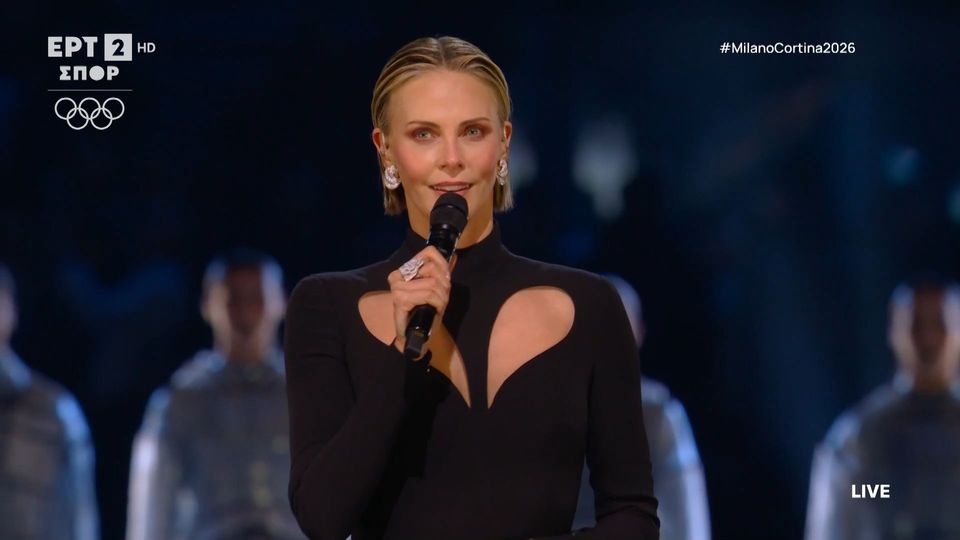 Χειμερινοί Ολυμπιακοί Αγώνες 2026 | Η εκθαμβωτική Σαρλίζ Θερόν έστειλε μήνυμα ειρήνης με λόγια του Νέλσον Μαντέλα