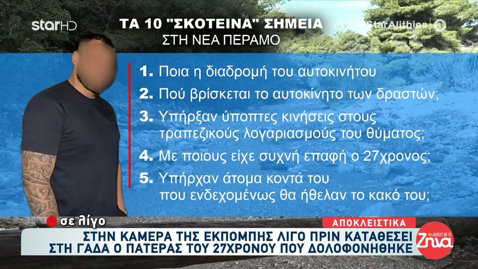 Τα δέκα “σκοτεινά σημεία” της δολοφονίας  του 27χρονου στη Νέα Πέραμο