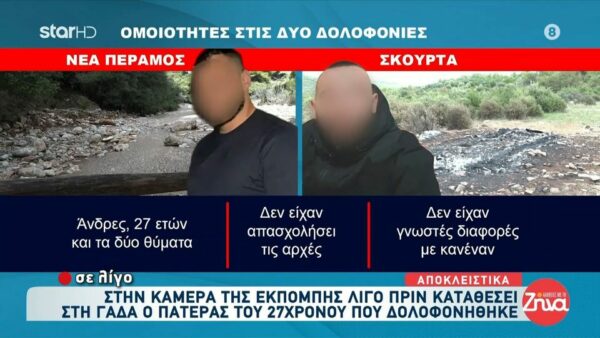 Οι ομοιότητες στις δύο δολοφονίες σε Νέα Πέραμο και Σκούρτα