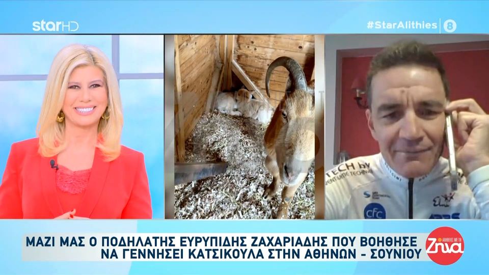 Ο ποδηλάτης Ευριπίδης Ζαχαριάδης βοήθησε να γεννήσει κατσικούλα στην Αθηνών – Σουνίου