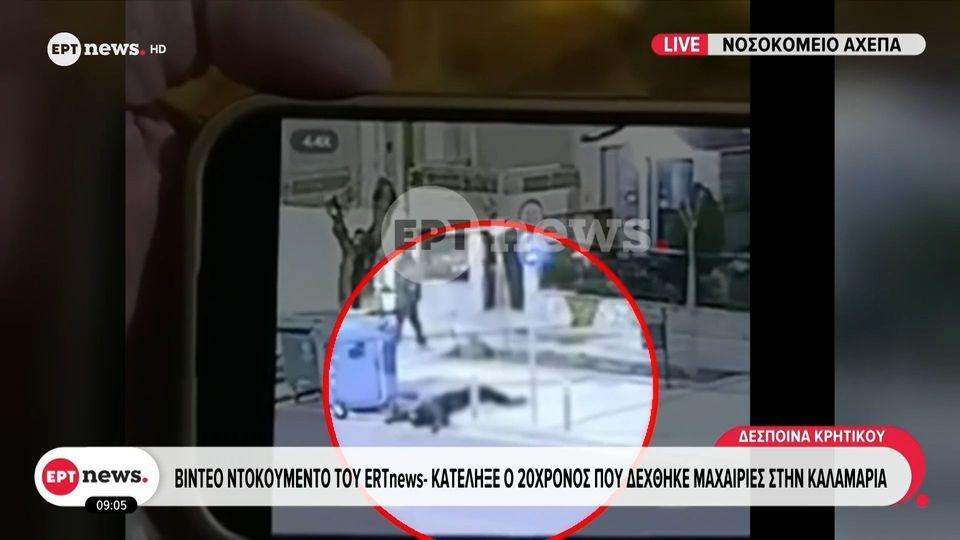 Καλαμαριά: Βίντεο ντοκουμέντο από την δολοφονία του 20χρονου – Δέχεται πισώπλατη μαχαιριά και καταρρέει δίπλα σε κάδο