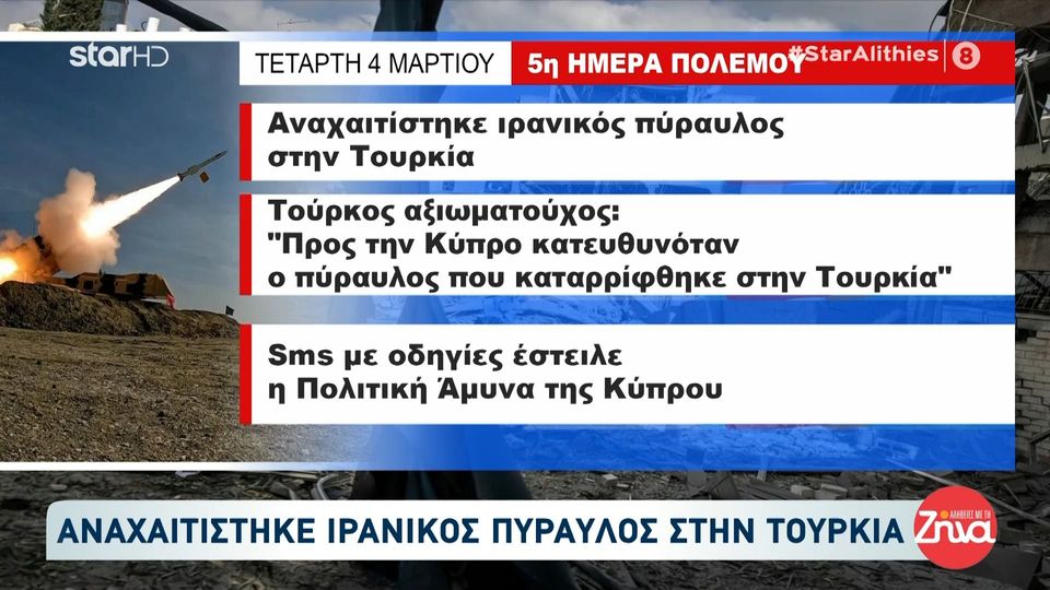 5η ημέρα πολέμου στη Μέση Ανατολή: Πύραυλοι και αεροπορικές επιθέσεις Ισραήλ–Ιράν