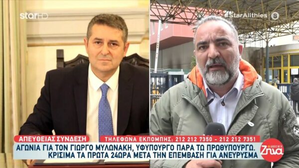 Αγωνία για τον Γιώργο Μυλωνάκη: Κρίσιμα τα πρώτα 24ωρα μετά την επέμβαση για ανεύρυσμα- Στο πλευρό του η σύζυγός του Τίνα Μεσσαροπούλου