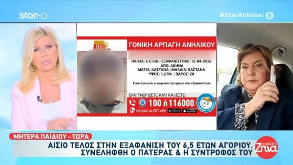 Αίσιο τέλος στη γονική αρπαγή ανηλίκου – Συνελήφθη ο πατέρας και η σύντροφός του- «Με χτυπούσε άγρια μπροστά στο παιδί μας» καταγγέλλει η μητέρα του 6χρονου