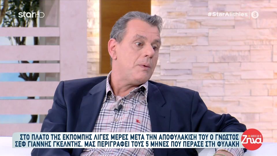 Η εξομολόγηση του Γιάννη Γκελντή για τη φυλακή: Στη φυλακή γνώρισα άτομα που δεν θα έπρεπε να είναι μέσα