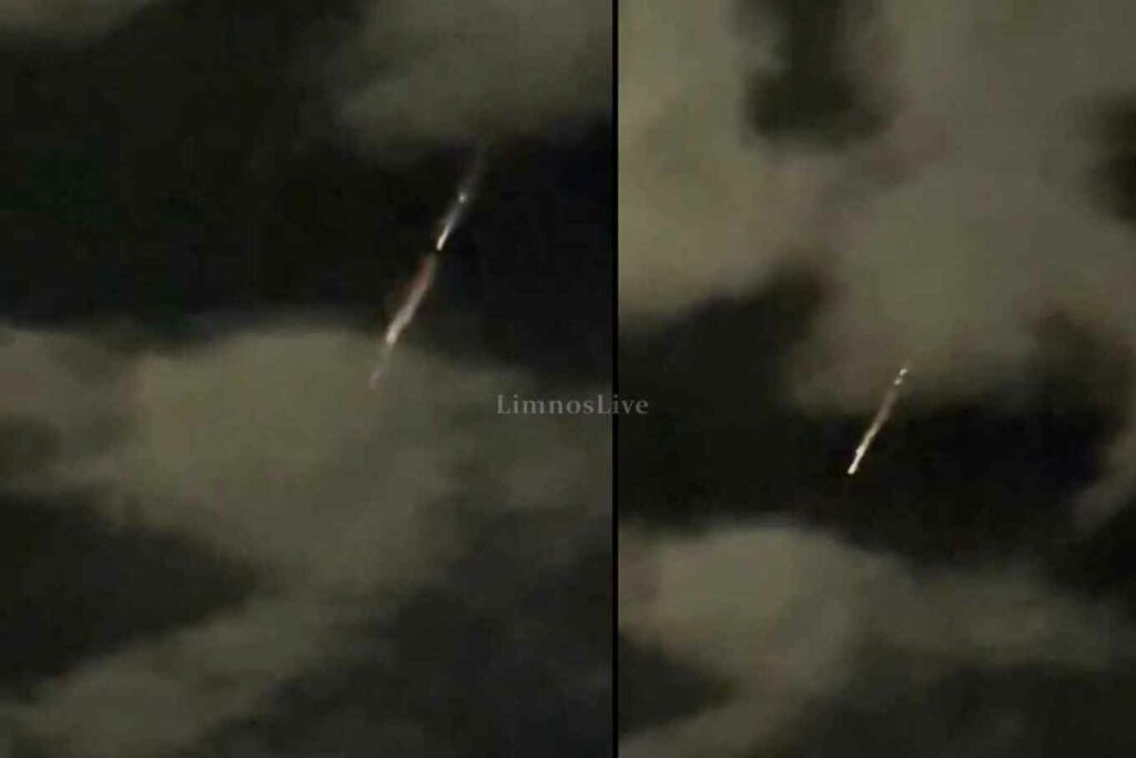 Πρωτοφανές θέαμα στον ουρανό της Λήμνου με φλεγόμενα αντικείμενα που έπεφταν από τον ουρανό, δείτε βίντεο