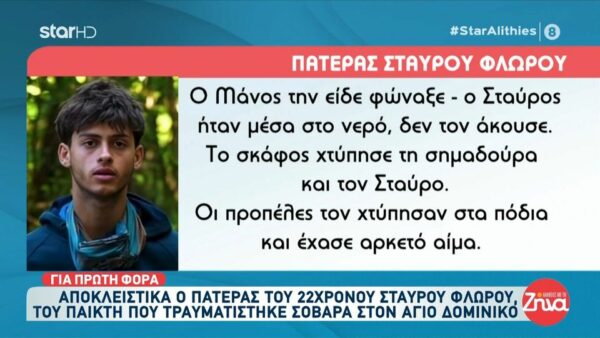 Συγκινεί ο πατέρας  του 22χρονου Σταύρου Φλώρου: Ακρωτηριάστηκε το ένα του πόδι από το γόνατο… Από θαύμα ζεί το παιδί μου…