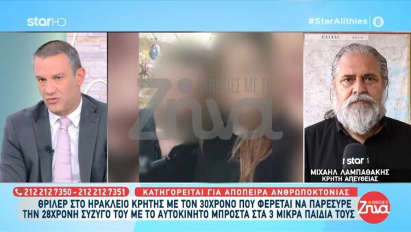Κρήτη: Σοκάρει η απόπειρα ανθρωποκτονίας  στο Ηράκλειο- 30χρονος παρέσυρε την 28χρονη σύζυγό του μπροστά στα παιδιά τους
