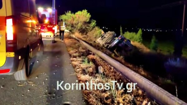 Τραγωδία στην εθνική οδό Κορίνθου-Πατρών: Νεκρός 52χρονος οδηγός νταλίκας – Επιχείρηση απεγκλωβισμού – ΦΩΤΟ
