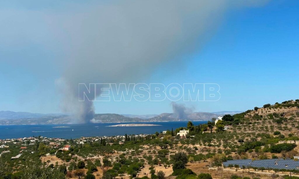 Μεγάλη φωτιά στη Σαλαμίνα: Δύο πύρινα μέτωπα – Δήμαρχος: “Έχουν καεί σπίτια”