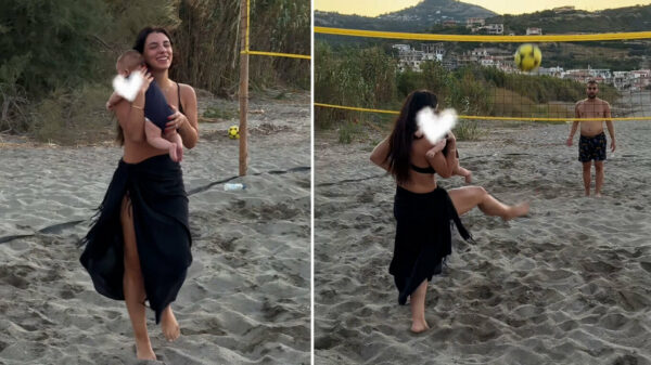 Η Μαριαλένα Ρουμελιώτη έπαιξε beach volley κρατώντας τον δύο μηνών γιο της αγκαλιά: «Αν η μπάλα σκάσει στο κεφάλι του μωρού; Τι θα κάνετε τότε;» της γράφουν στο TikTok