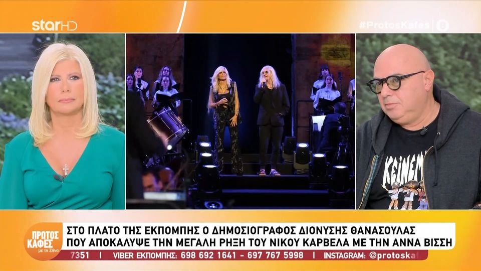 Διονύσης  Θανάσουλας για Άννα Βίσση: «Τι ρεπερτόριο θα παίζει όταν τα 47 από τα 50 τραγούδια είναι του Νίκου Καρβέλα;»